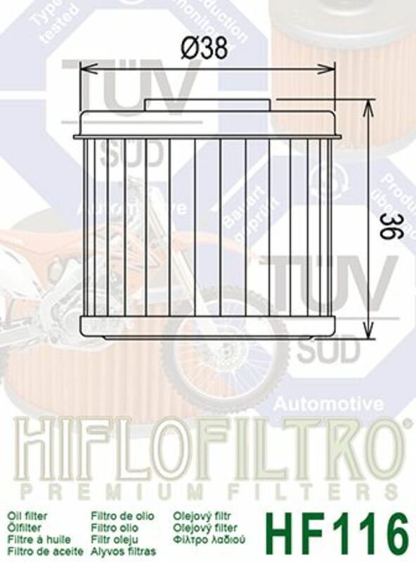 HIFLOFILTRO Oil Filter - HF116 HF116