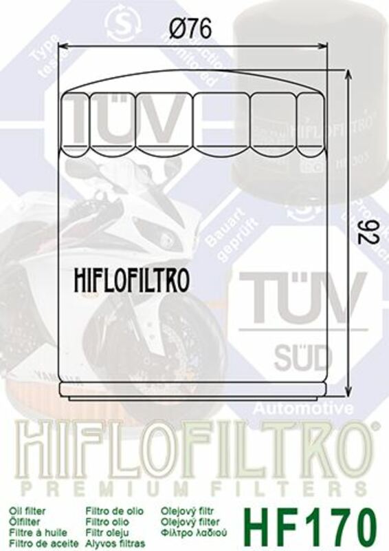 HIFLOFILTRO Oil Filter Glossy Black - HF170B HF170B