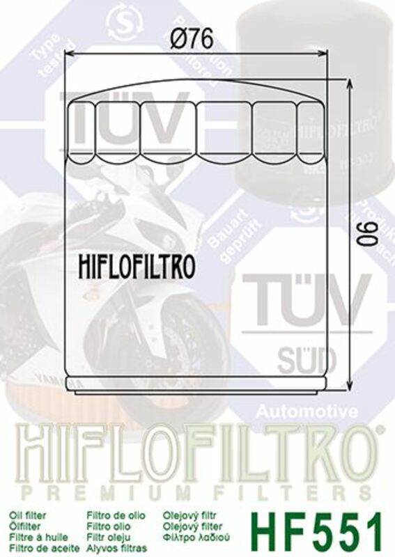 HIFLOFILTRO Oil Filter - HF551 HF551