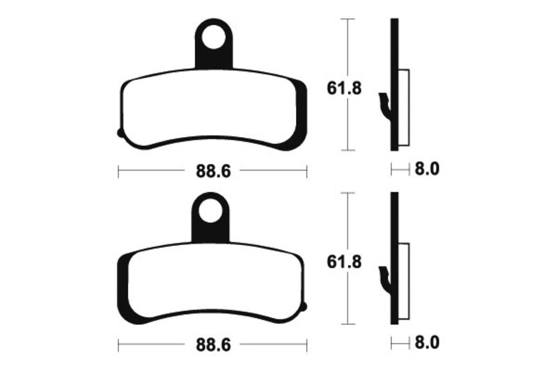 Výkon Tecnium Street Sinred Metal Brzdové destičky - MF353 1022781