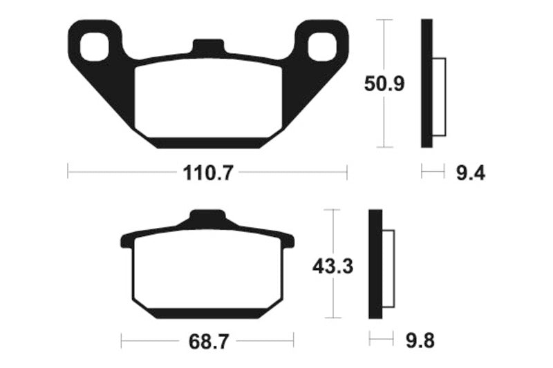 Výkon Tecnium Street Sintered Metal Brzdové destičky - MF57 1022800