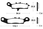 Kovové brzdové destičky Tecnium MX/ATV - MO298 1022876