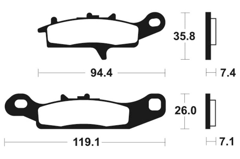 Kovové brzdové destičky Tecnium MX/ATV - MO301 1022879