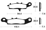 Kovové brzdové destičky Tecnium MX/ATV - MO301 1022879