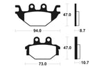 Kovové brzdové destičky Tecnium MX/ATV - MO310 1022880