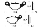 Kovové brzdové destičky Tecnium MX/ATV - MO320 1022883