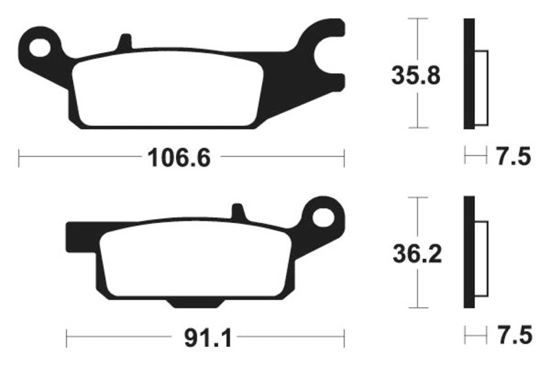 Kovové brzdové destičky Tecnium MX/ATV - MO350 1022891