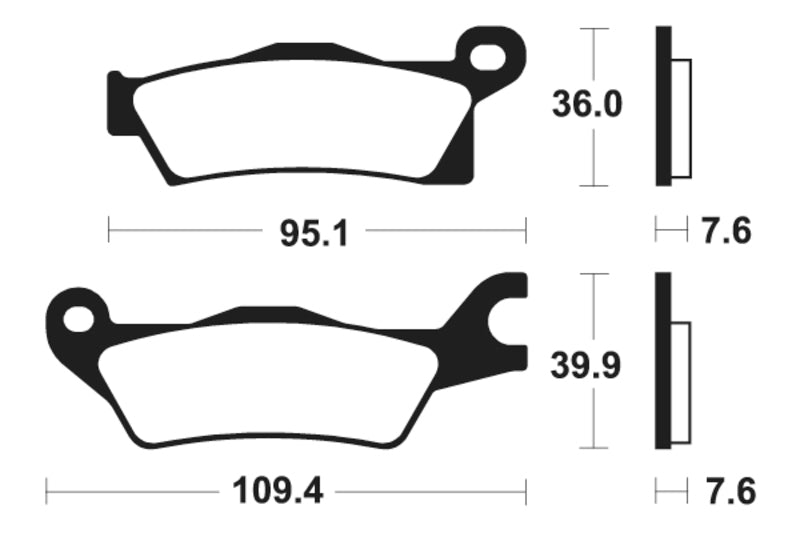 Kovové brzdové destičky Tecnium MX/ATV - MO411 1022909