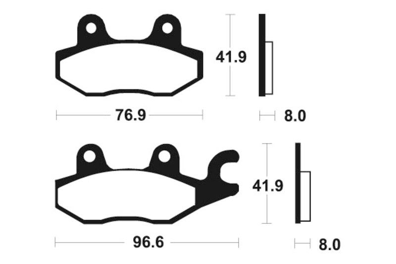 Kovové brzdové destičky Tecnium Racing MX/ATV - MOR138 1022949