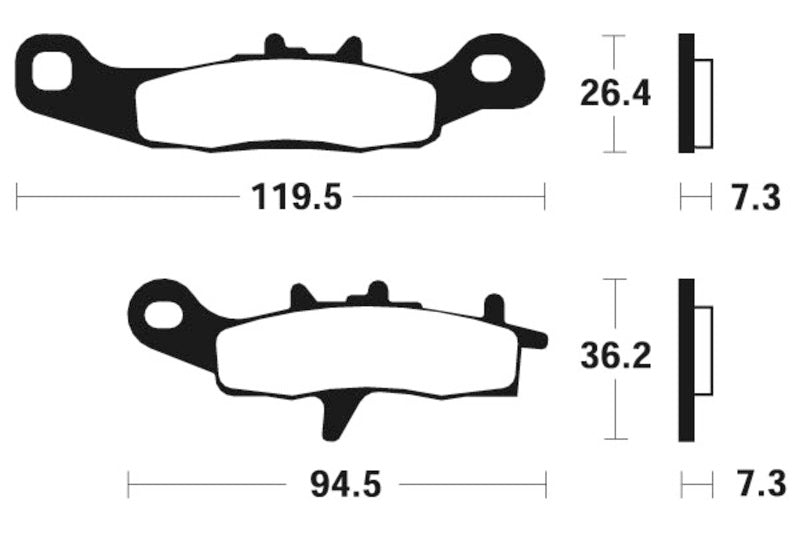 Kovové brzdové destičky Tecnium Racing MX/ATV - MOR226 1022962