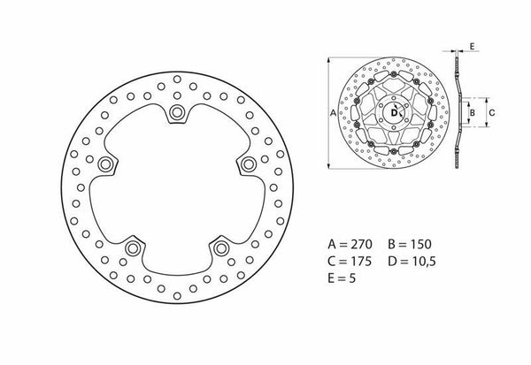 Brembo sériové kolo fixní brzdový disk 68B407G0