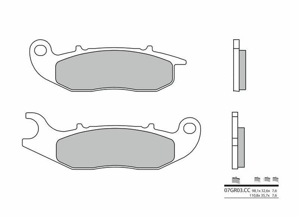 Brembo Street Carbon Ceramic Brake Pads - 07GR03cc 07gr03cc