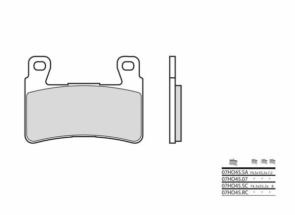 Brembo Street Sintered Metal Brake Pads - 07HO45SA 07HO45SA