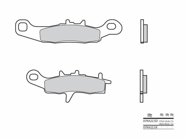 Brembo Off -Road Sintered Metal Brzdové destičky - 07KA222SD 07KA22SD