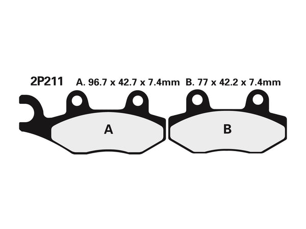 Nissin Street Semi-Metal Braked Pads-2P-211ns 2P-211ns