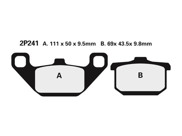 Nissin Street Semi-Metal Braked Pads-2P-241ns 2P-241ns