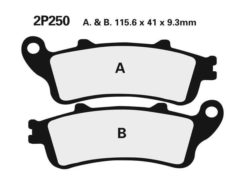 NISSIN Street polometalické brzdové destičky - 2P-250NS 2P-250NS 