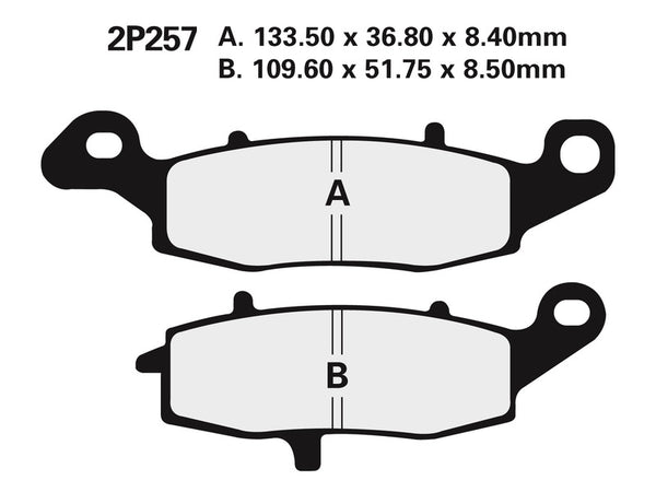 Nissin Street Semi-Metal Braked Pads-2P-257ns 2P-257ns