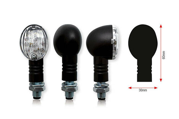 Bihr Bullet LED Blinkers - Black | Universal 002-7 (PAR)