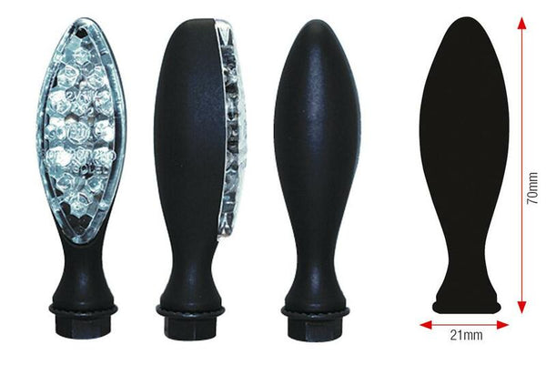 Bihr Elipse LED Blinkers - Black Metal Universal | 01-1908BK