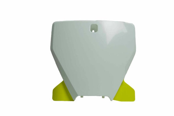 Táska předního čísla racetechu bílá/žlutá Husqvarna TC/FC R-TBHSQBNGQ19