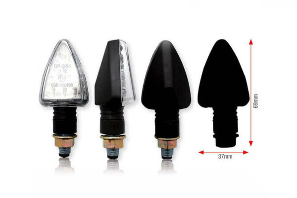 Bihr Tri LED Blinkers - krátký model, černá | Universal | 007-1 (par)