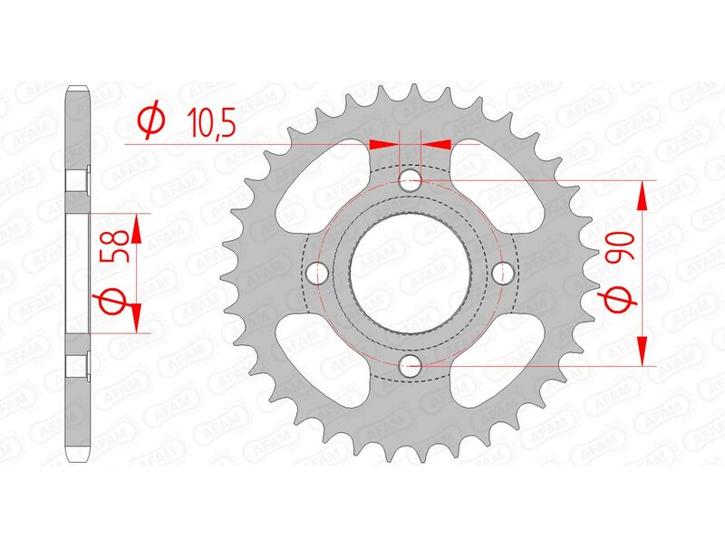 Afam Steel Standard Back Sprock 10214 - 520