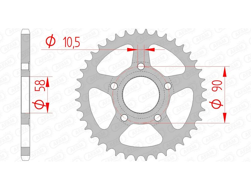 AFAM Steel Standardní zadním sprockem 10215 - 520