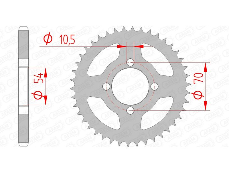 AFAM Steel Standard Back Sprock 10229 - 428