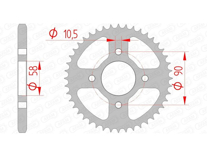 AFAM Steel Standard Back Sprock 10236 - 428