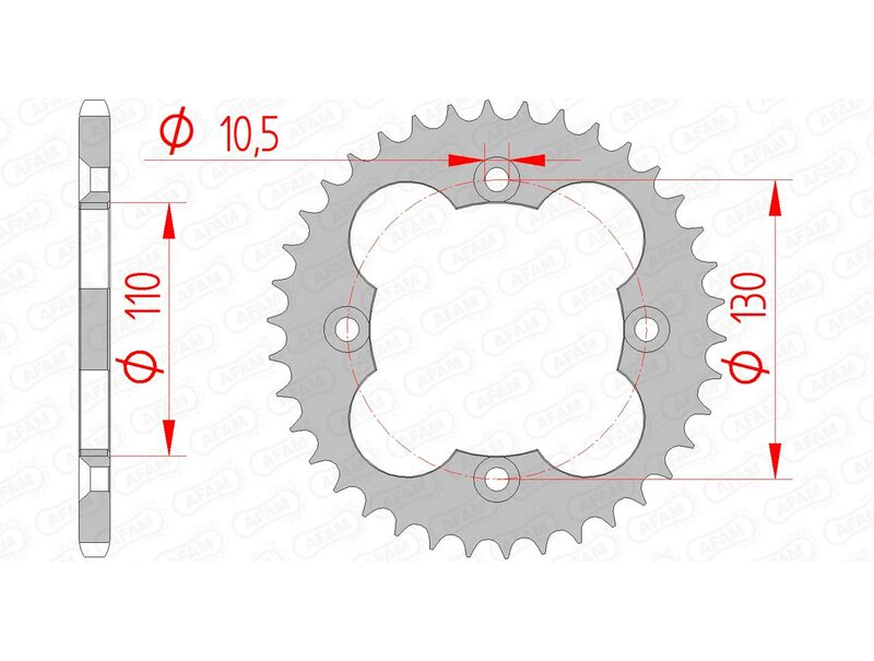 AFAM Steel Standard Back Sprock 10318 - 520