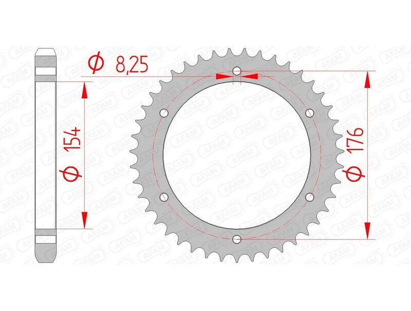 Afam Steel Standard Back Sprock 10607 - 530