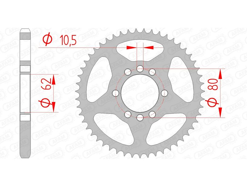 AFAM Steel Standard Rear Sprock 12204 - 428