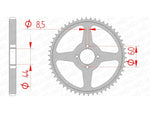 AFAM Steel Standard Bakdrev 12222 - 428 i stål med 60 mm centrumhål och 8,5 mm bulthål. Passar Yamaha TT-R 125 modeller från 2001.