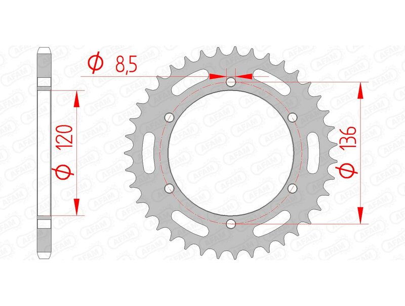 AFAM Steel Standardní zadním Sprock 12304 - 520