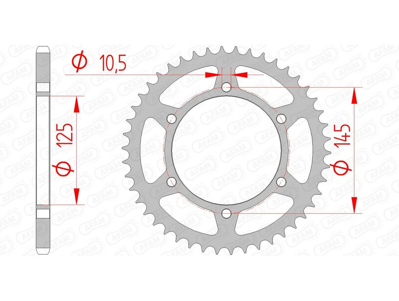 AFAM Steel Standardní zadním Sprock 12305 - 520