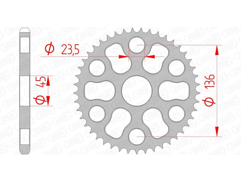 AFAM Steel Standard Back Sprock 12325 - 428