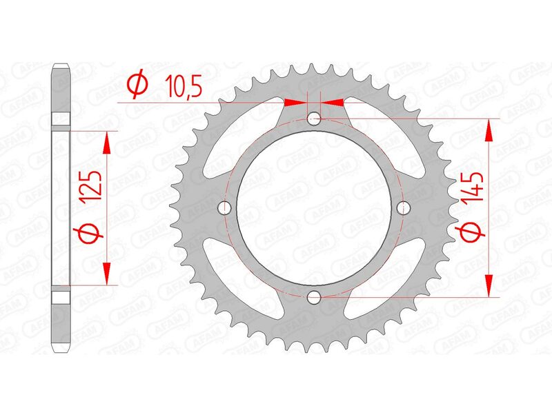 AFAM Steel Standard Back Sprock 12505 - 520