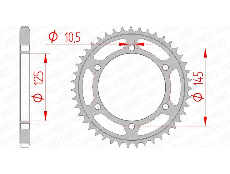 AFAM Steel Standard Rear Sprock 12603 - 525