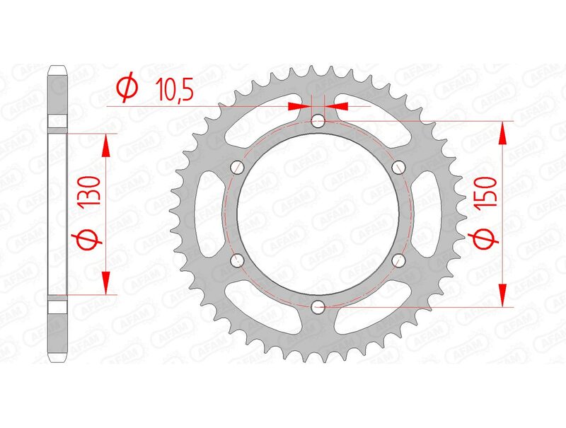 AFAM Steel Standardní zadním sprock 12604 - 520