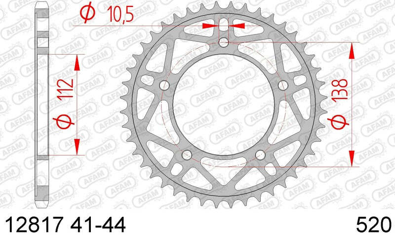 AFAM Steel Standard Back Sprock 12817 - 520