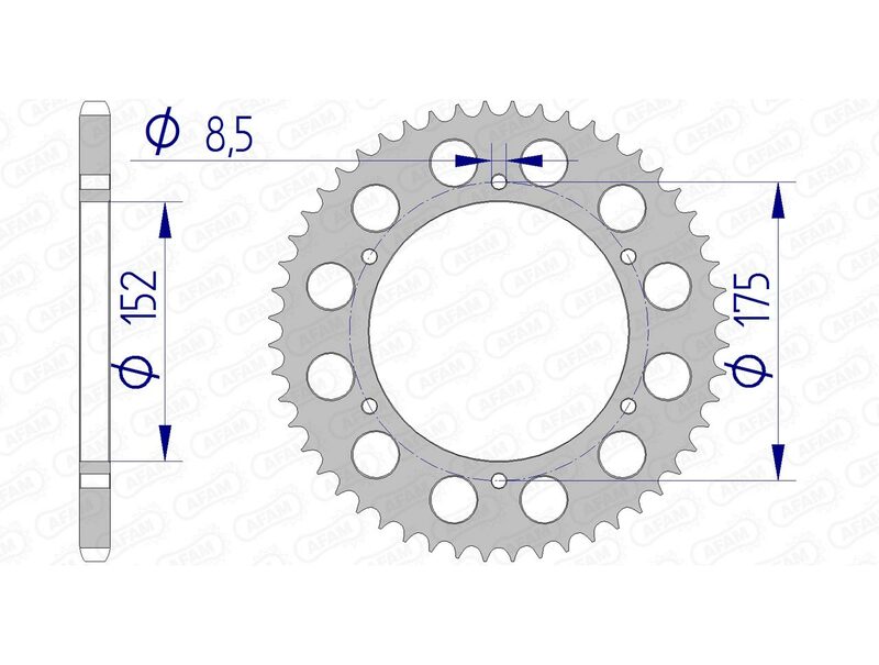 AFAM ALUMINUM ULTRA -LIGHT HARD ANODIVIED REAR SPROPET 13301 - 520