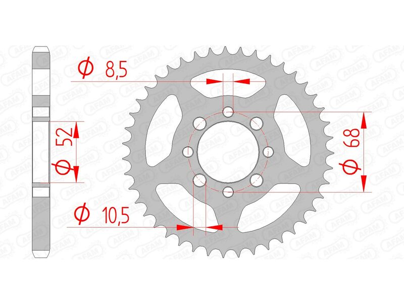 AFAM Steel Standard Back Sprock 14101 - 428