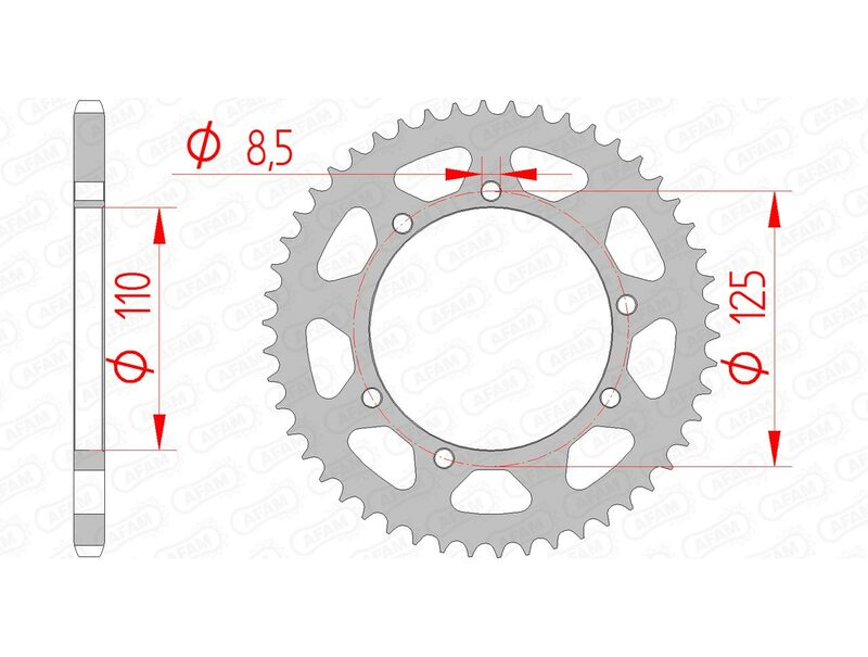 AFAM Steel Standard Back Sprock 14109 - 420