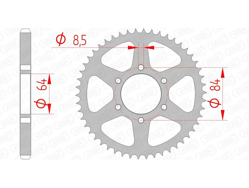 AFAM Steel Standardní zadním Sprock 14200 - 428