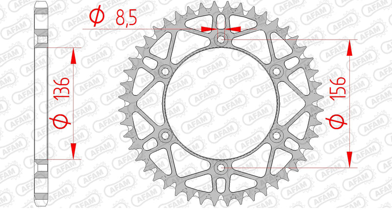 AFAM Steel Self -Cleaning Rear Sprock 14206 - 520