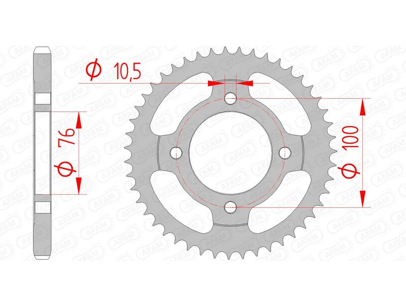 AFAM Steel Standard Rear Sprock 14208 - 428