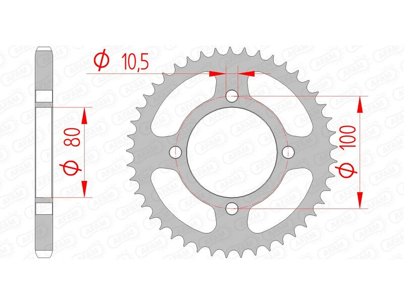 AFAM Steel Standard Back Sprock 14213 - 428