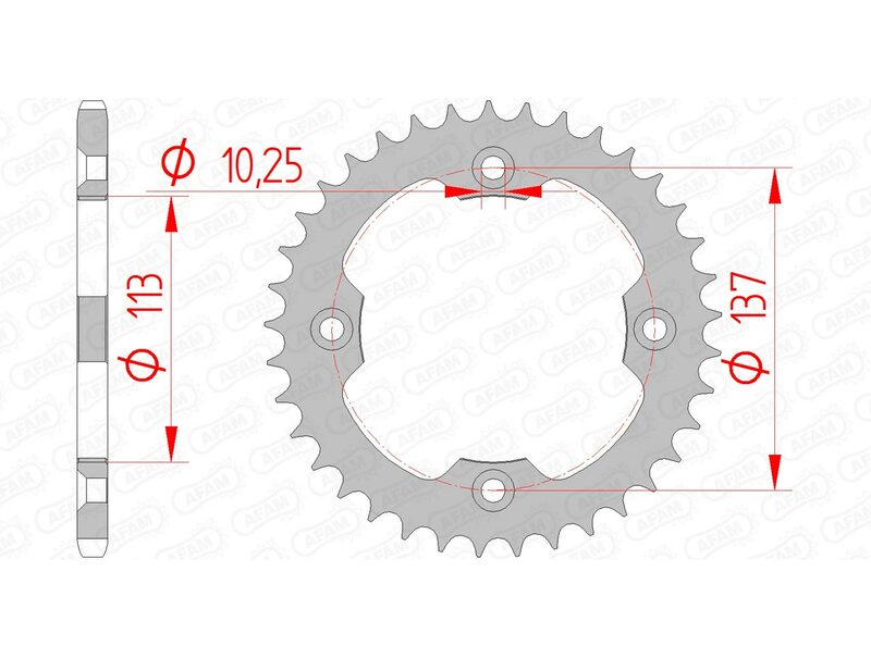 AFAM Steel Standardní zadním sprock 14412 - 520