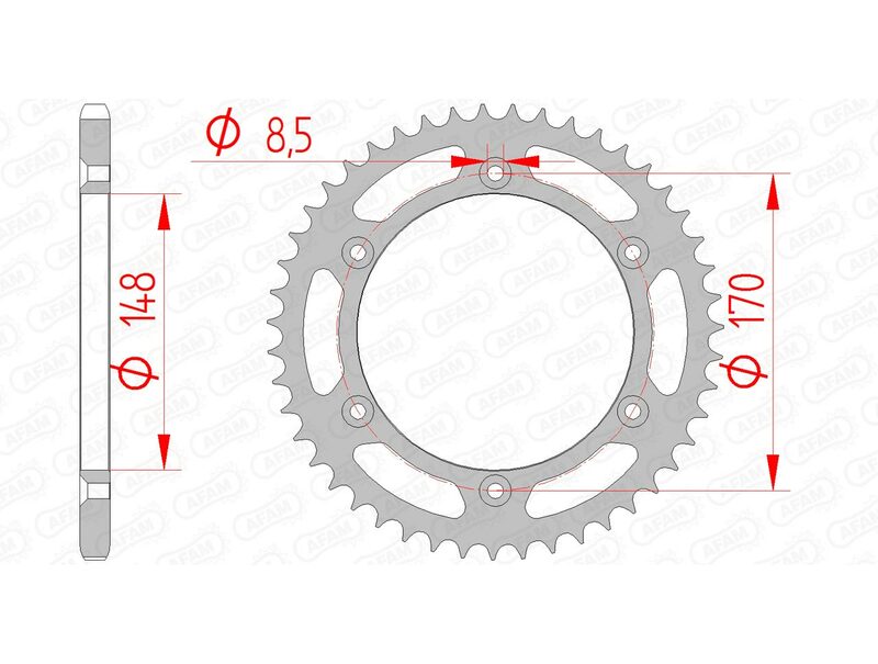 AFAM Steel Standardní zadním Sprock 14501 - 520